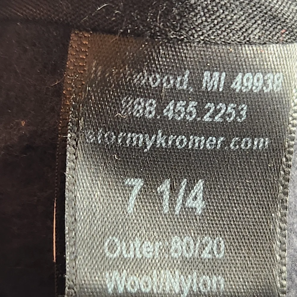 VTG STORMY KROMER Trapper Hat Men's 7 1/4 Red Hunting Wool Plaid Lined Made USA - Picture 10 of 11